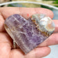 Amethyst with Mexican Lace Agate Hearts Healing Crystal Carving