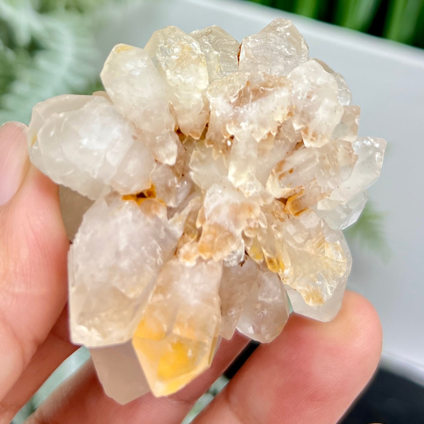 Candle Pineapple Quartz Flower Cluster Natural Crystal Specimen 82g