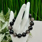 Silver Sheen Obsidian Bracelet Elastic Gemstone Jewellery Wearable Crystals 14mm Beads