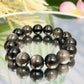 Silver Sheen Obsidian Bracelet Elastic Gemstone Jewellery Wearable Crystals 14mm Beads