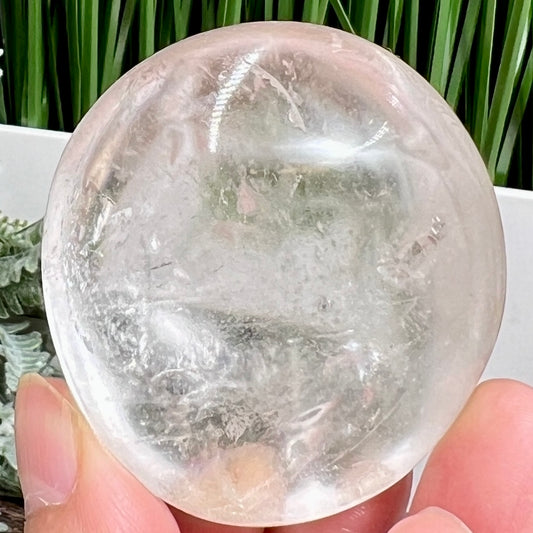 Clear Quartz Palm Stone Worry Mediation Crystal 134g