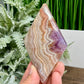 Amethyst with Mexican Lace Agate Rhombus Display with Stand Healing Crystal Carving