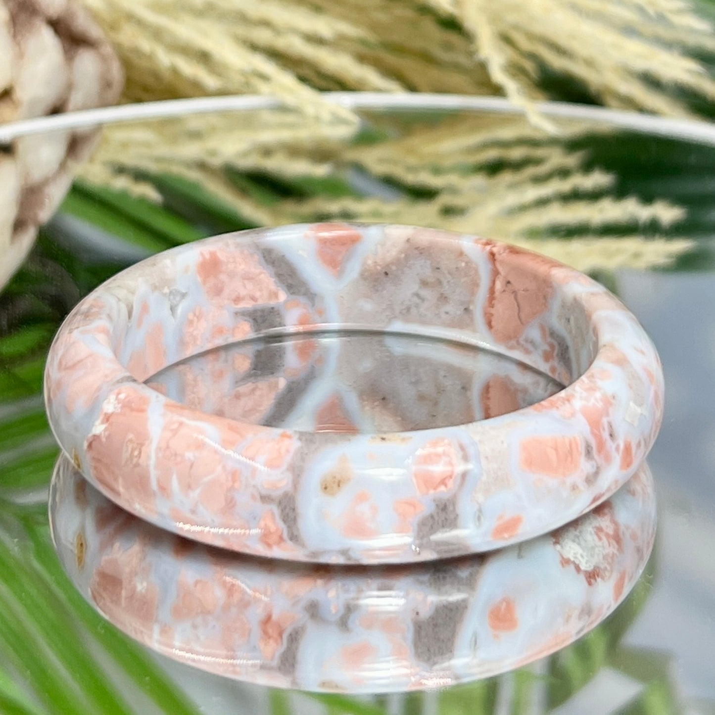 Pink Cotton Candy Druzy Agate Bangle Bracelet Crystal Jewellery Healing Gemstone