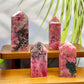 Rhodonite with Quartz Points Crystal Generator Tower Australian Seller