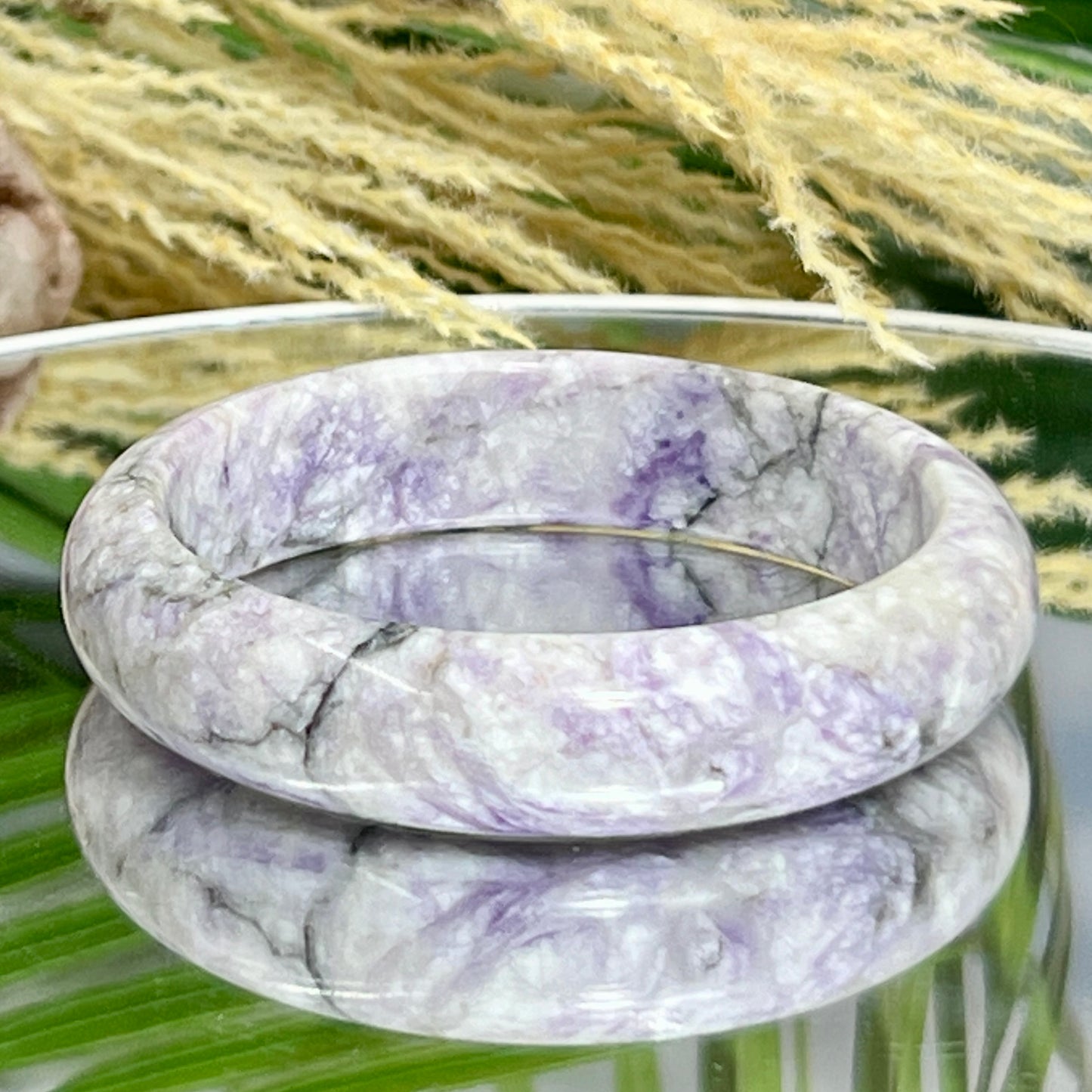 Purple Jade Bangle Bracelet Crystal Jewellery Healing Gemstone