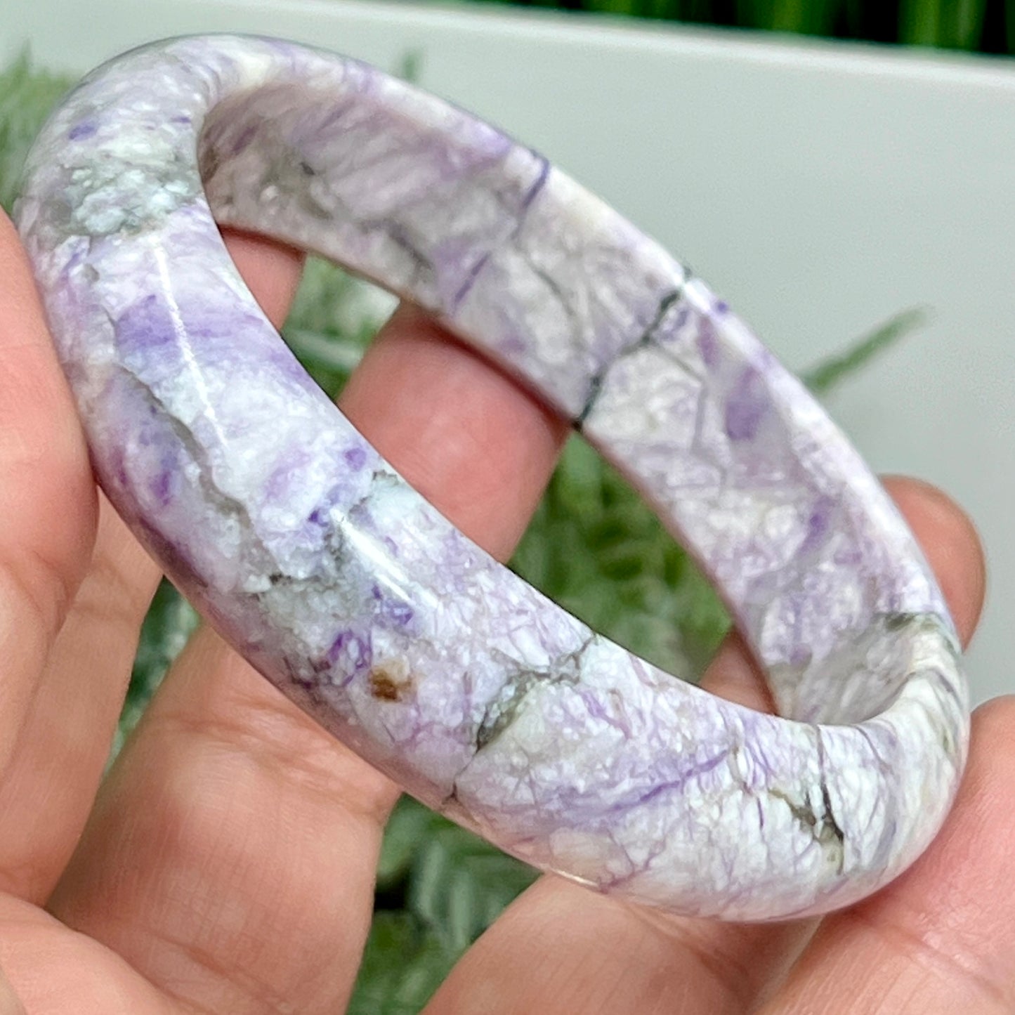 Purple Jade Bangle Bracelet Crystal Jewellery Healing Gemstone