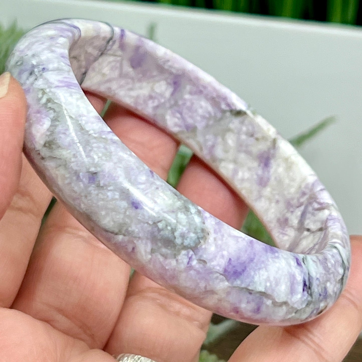 Purple Jade Bangle Bracelet Crystal Jewellery Healing Gemstone