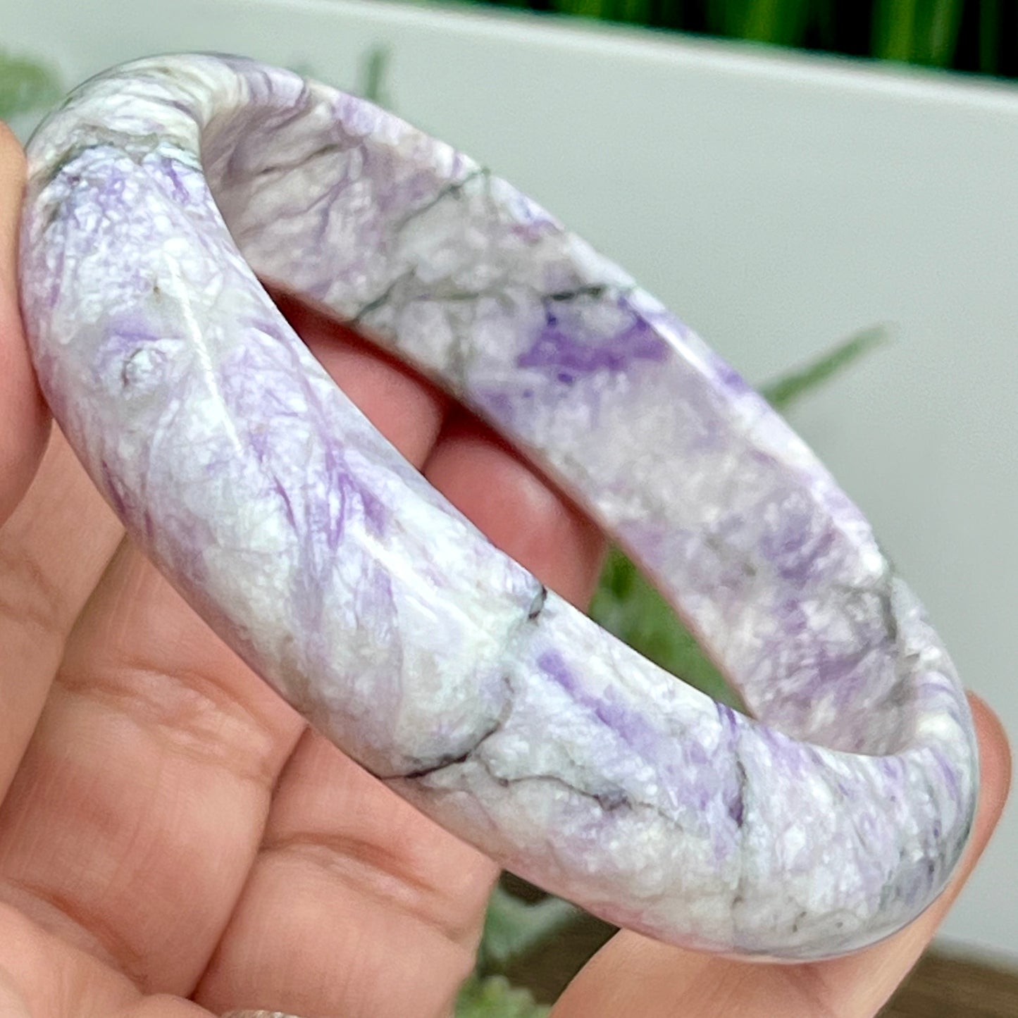 Purple Jade Bangle Bracelet Crystal Jewellery Healing Gemstone