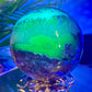 Volcanic Agate Quartz Sphere UV Reactive Large Crystal Ball 1447g 101mm