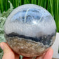 Volcanic Agate Quartz Sphere UV Reactive Large Crystal Ball 1447g 101mm