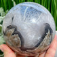 Volcanic Agate Quartz Sphere UV Reactive Large Crystal Ball 1447g 101mm