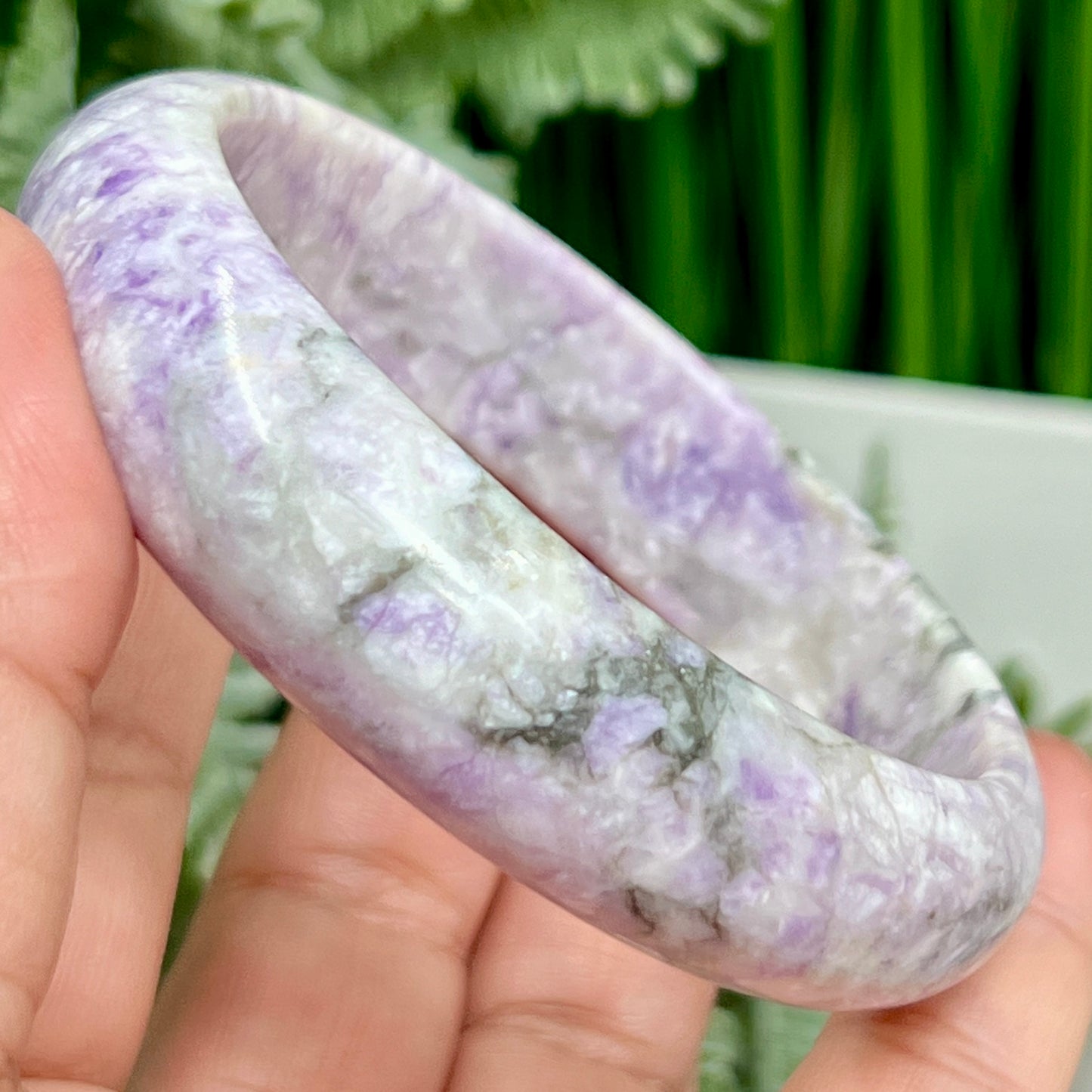 Purple Jade Bangle Bracelet Crystal Jewellery Healing Gemstone