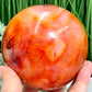 Carnelian with Quartz Sphere Healing Crystal Ball 1391g 100mm