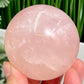 Rose Quartz Sphere High Quality Translucent Healing Crystal Ball 414g 67mm