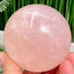 Rose Quartz Sphere High Quality Translucent Healing Crystal Ball 414g 67mm