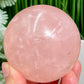 Rose Quartz Sphere High Quality Translucent Healing Crystal Ball 458g 69mm