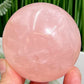 Rose Quartz Sphere High Quality Translucent Healing Crystal Ball 458g 69mm