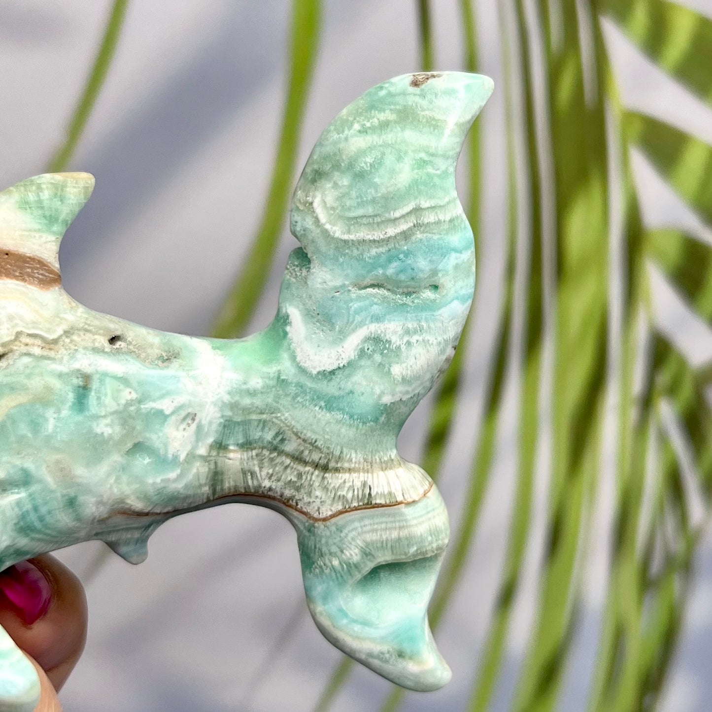 Blue Aragonite Hammerhead Shark Crystal Carving Australian Seller Large