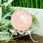 Rose Quartz Sphere High Quality Translucent Healing Crystal Ball 424g 68mm