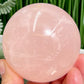 Rose Quartz Sphere High Quality Translucent Healing Crystal Ball 424g 68mm