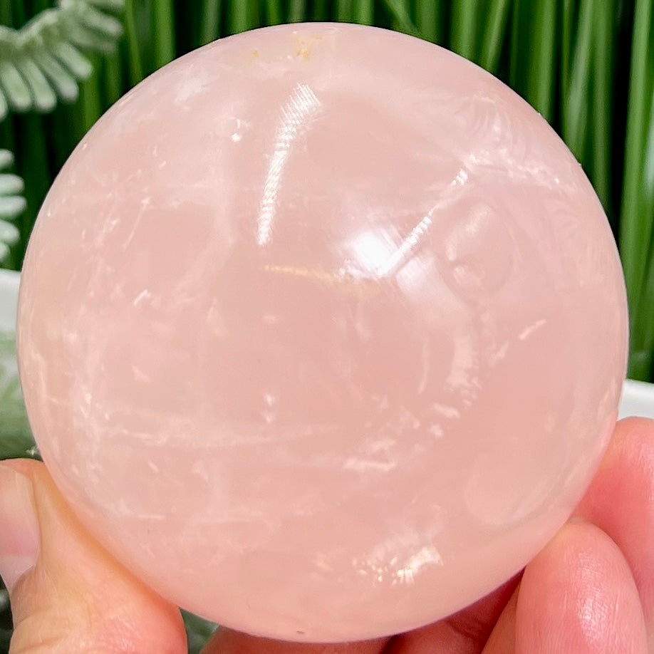 Rose Quartz Sphere High Quality Translucent Healing Crystal Ball 424g 68mm