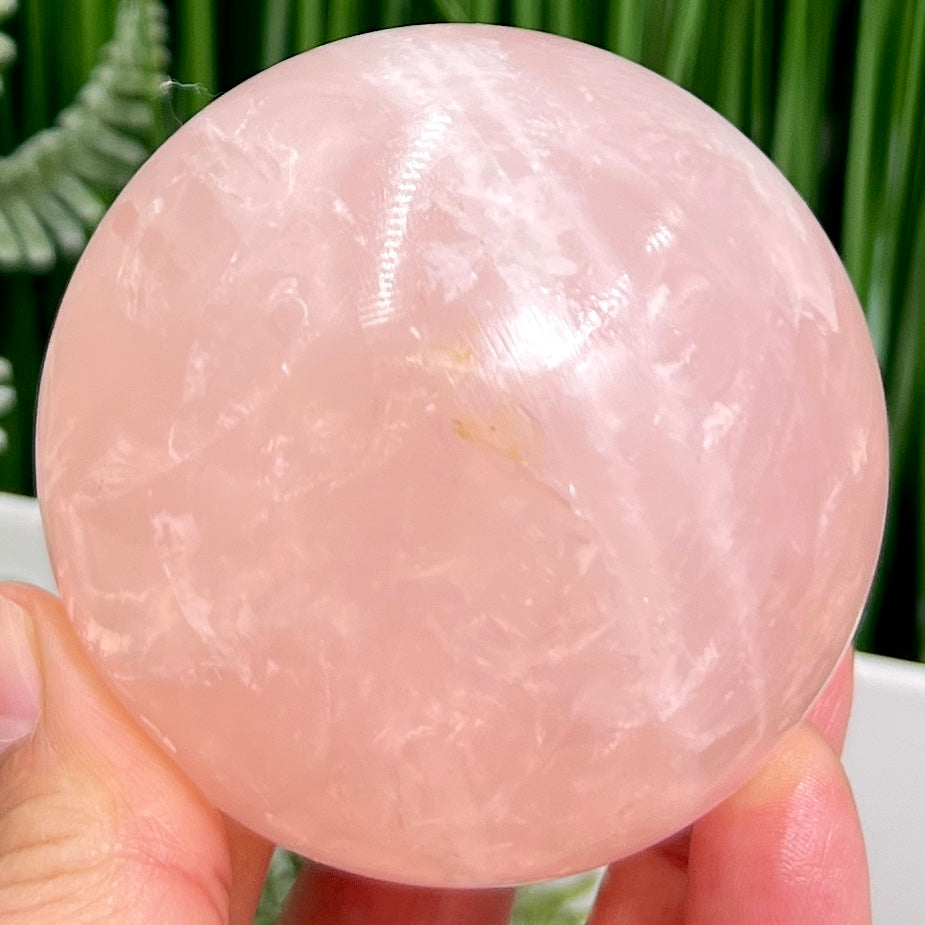 Rose Quartz Sphere High Quality Translucent Healing Crystal Ball 424g 68mm