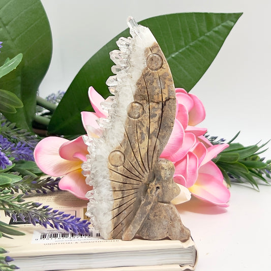 Clear Quartz Angel Fairy Healing Crystal Carving