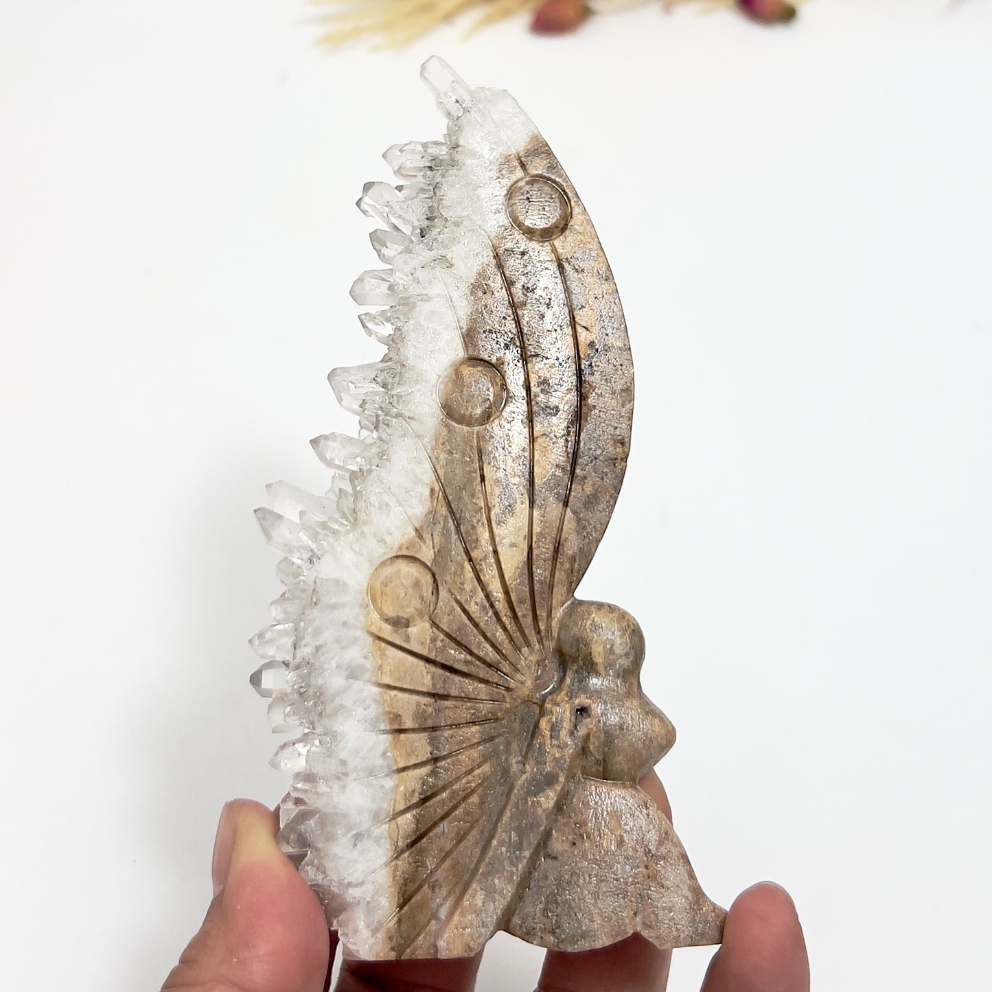 Clear Quartz Angel Fairy Healing Crystal Carving