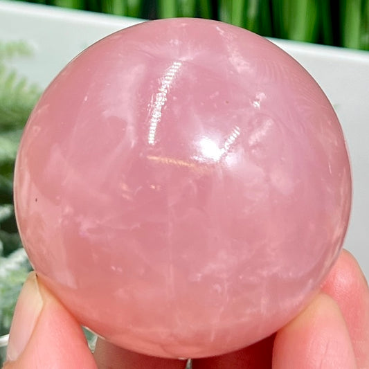 Rose Quartz Sphere High Quality Translucent Healing Crystal Ball 242g 56mm