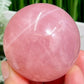 Rose Quartz Sphere High Quality Translucent Healing Crystal Ball 242g 56mm