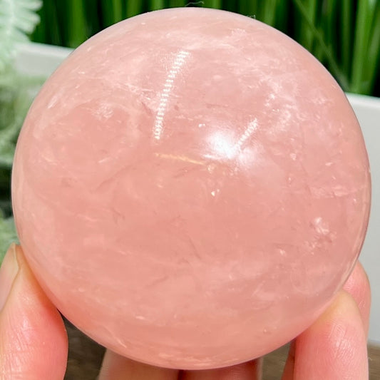 Rose Quartz Sphere High Quality Translucent Healing Crystal Ball 498g 71mm