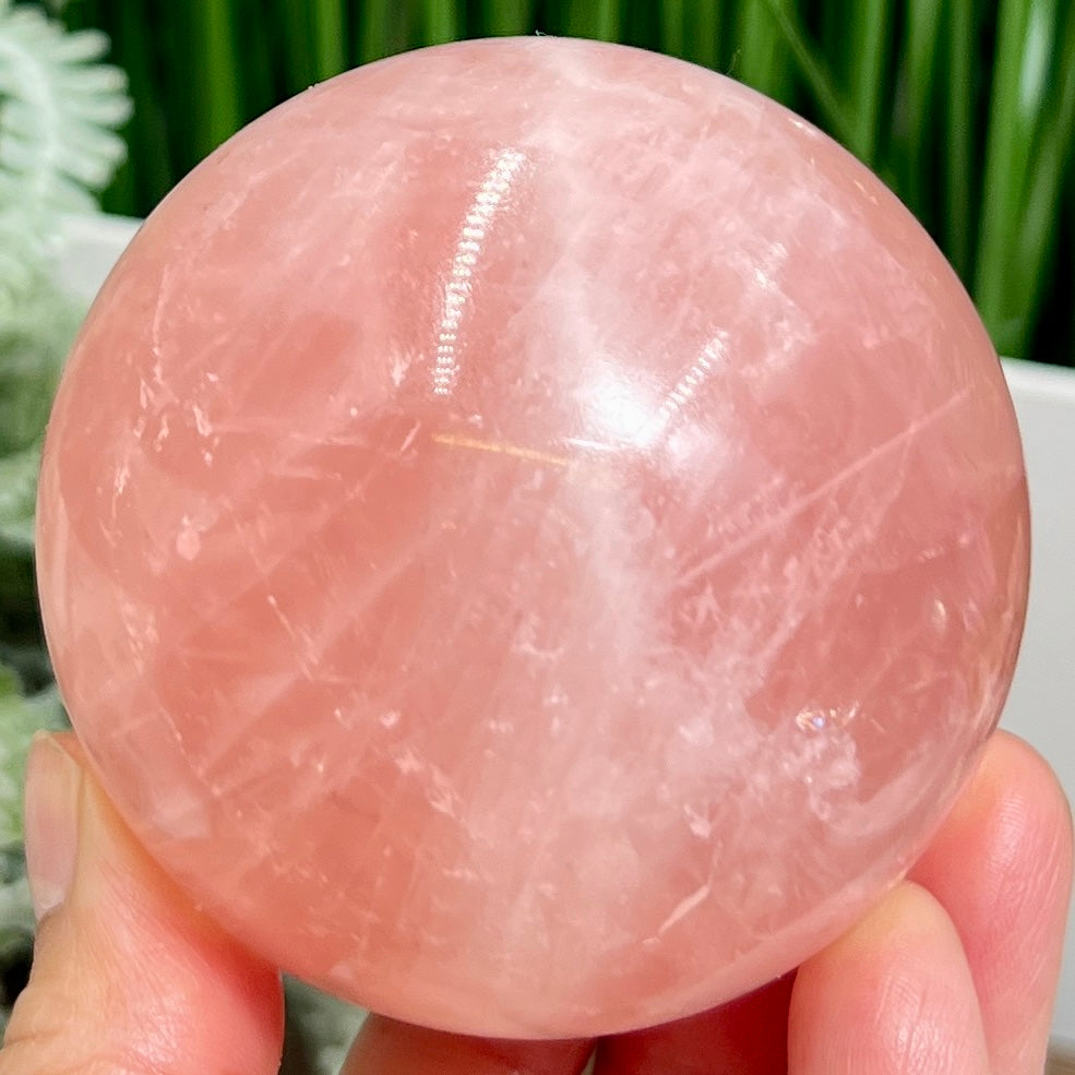 Rose Quartz Sphere High Quality Translucent Healing Crystal Ball 498g 71mm