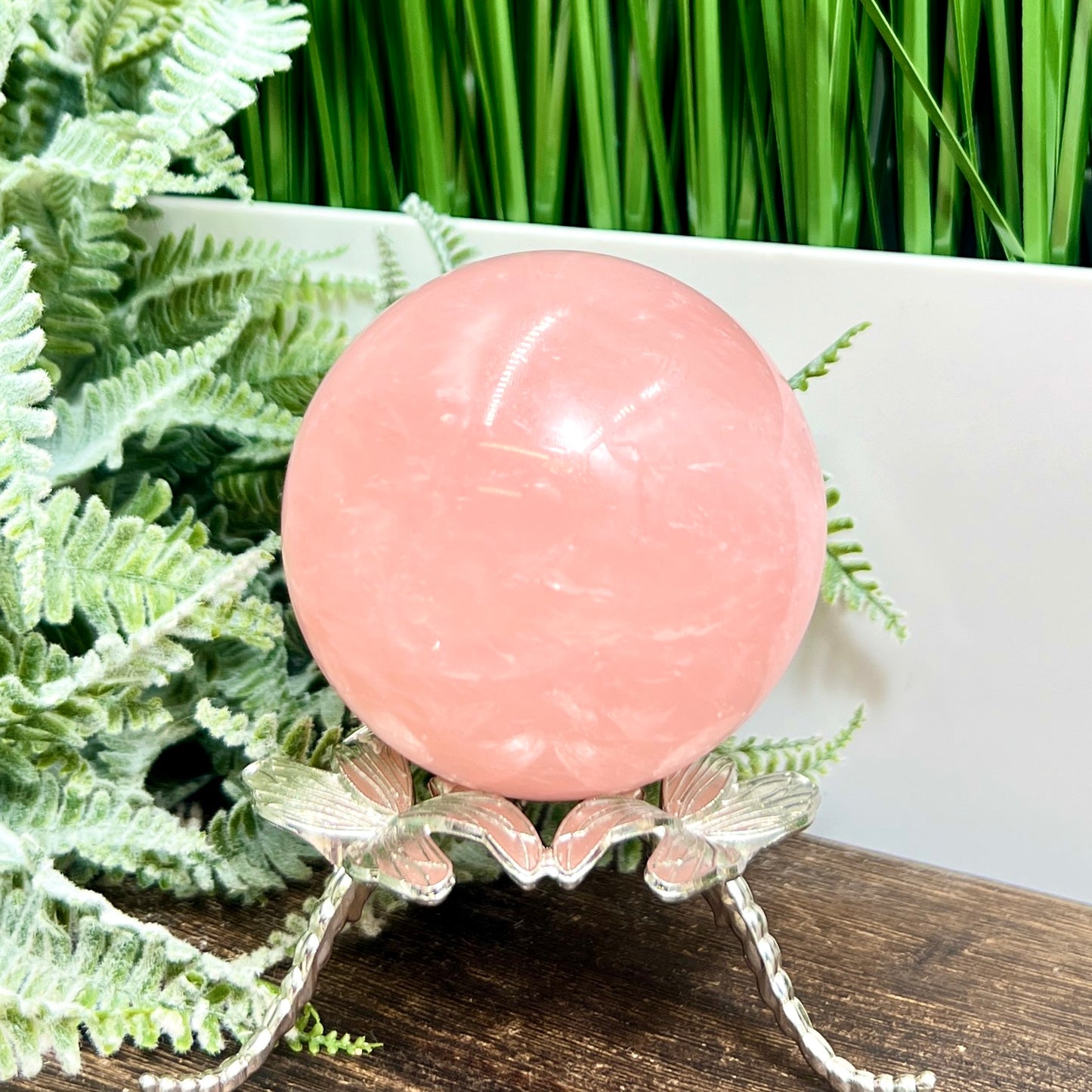 Rose Quartz Sphere High Quality Translucent Healing Crystal Ball 498g 71mm