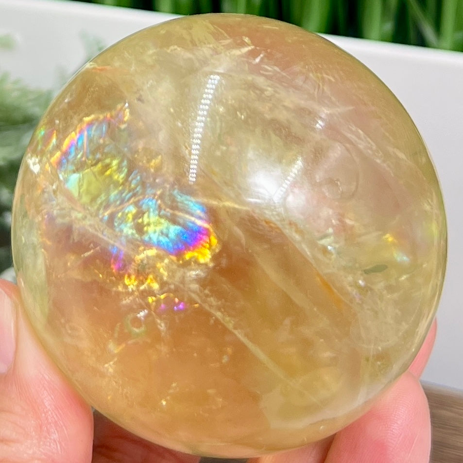 Citrine with Golden Healer Sphere Natural Crystal Ball 396g 66mm