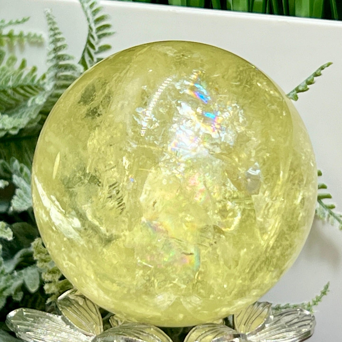 Citrine Sphere Natural Healing Crystal Ball 468g 70mm