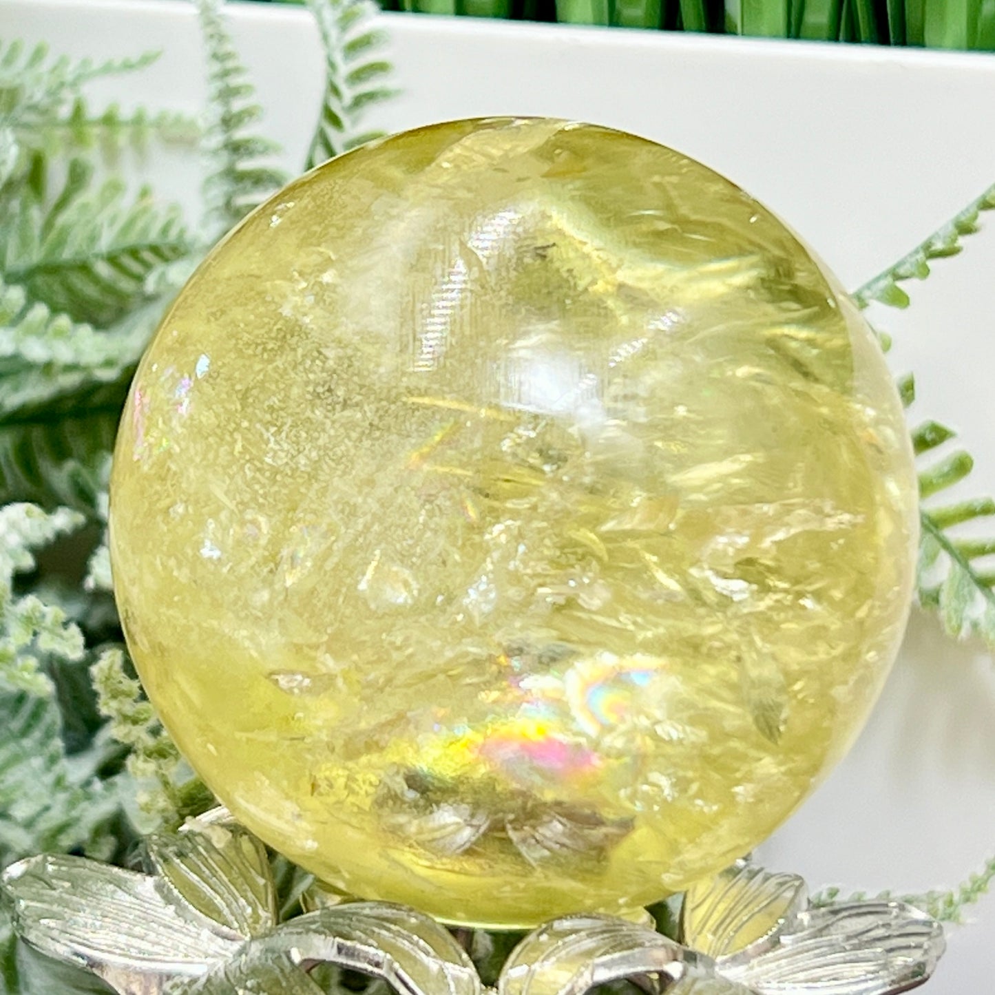 Citrine with Golden Healer Sphere Natural Crystal Ball 372g 65mm