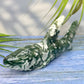 Moss Agate Shark Crystal Carving Ornament Australian Seller