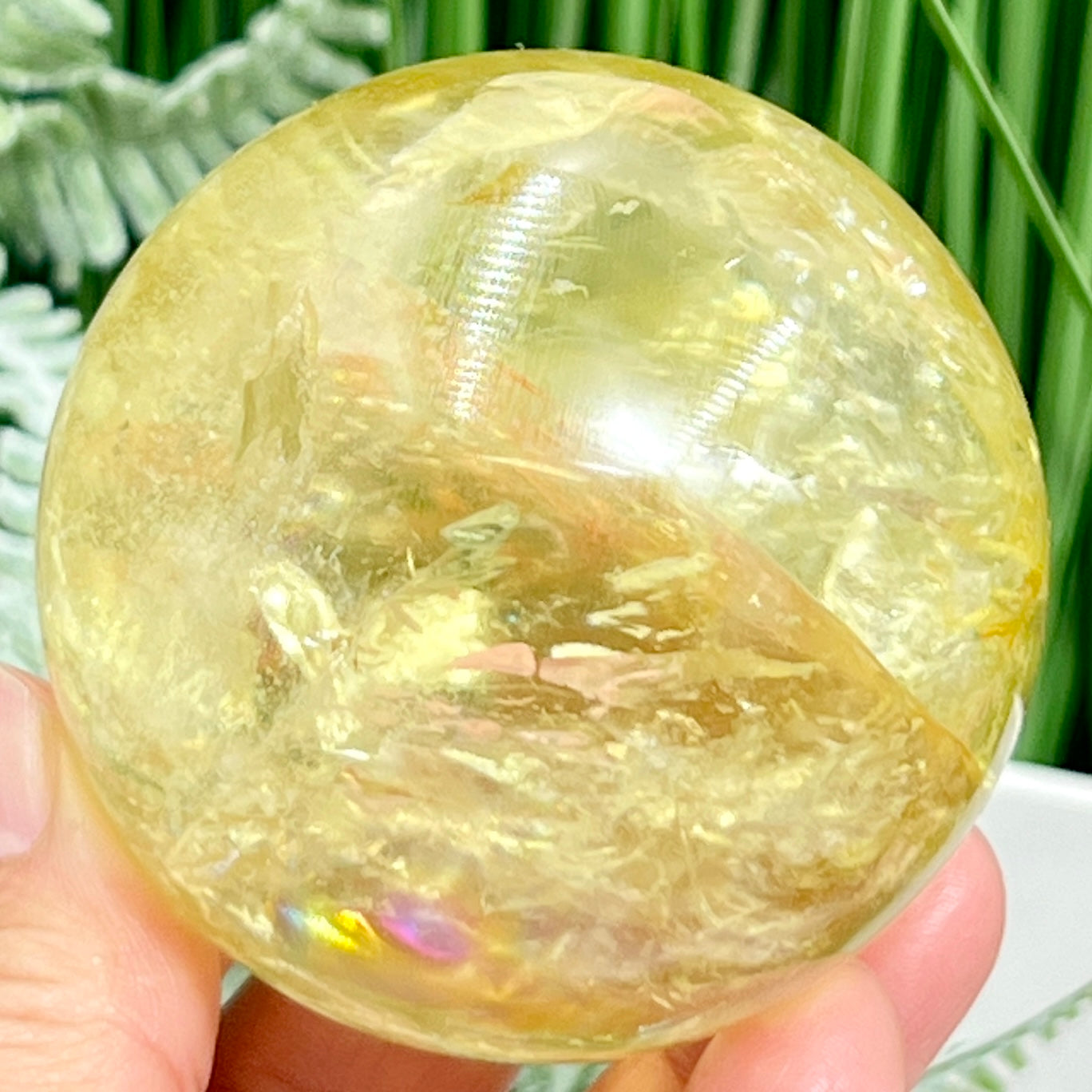 Citrine with Golden Healer Sphere Natural Crystal Ball 372g 65mm