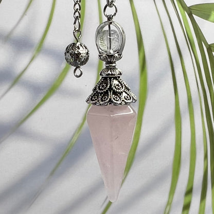 Crystal Pendulums Clear Quartz Rose Quartz Sodalite Crystal Precision Crystal Gemstone Chain Divination Manifestation Stones