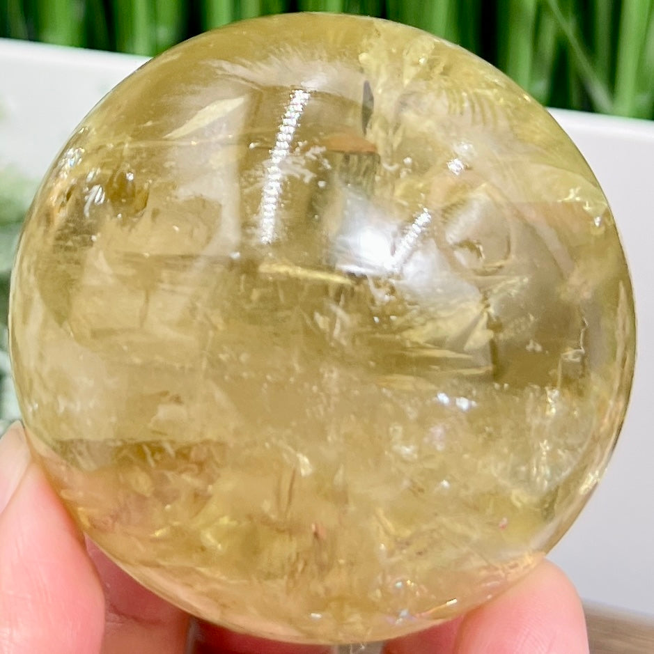 Citrine Sphere Natural Healing Crystal Ball 372g 65mm