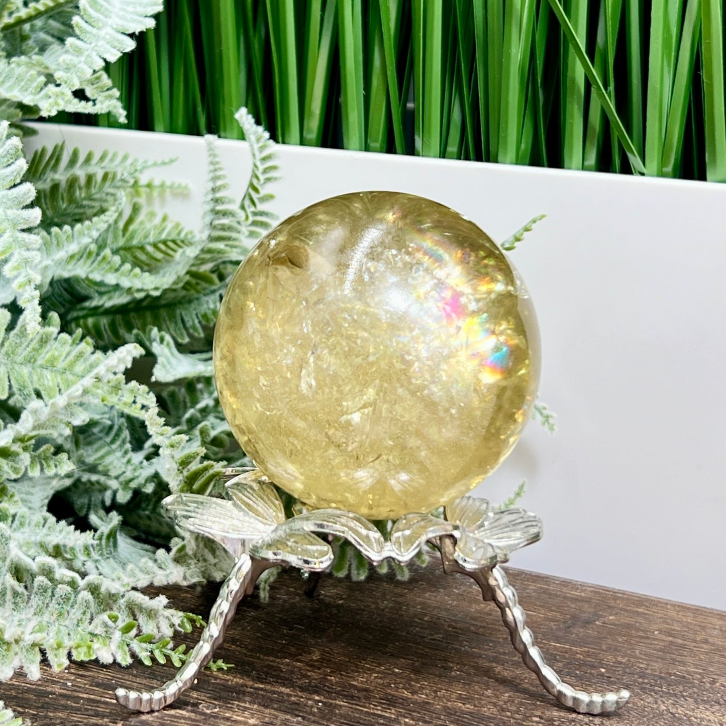 Citrine Sphere Natural Healing Crystal Ball 372g 65mm