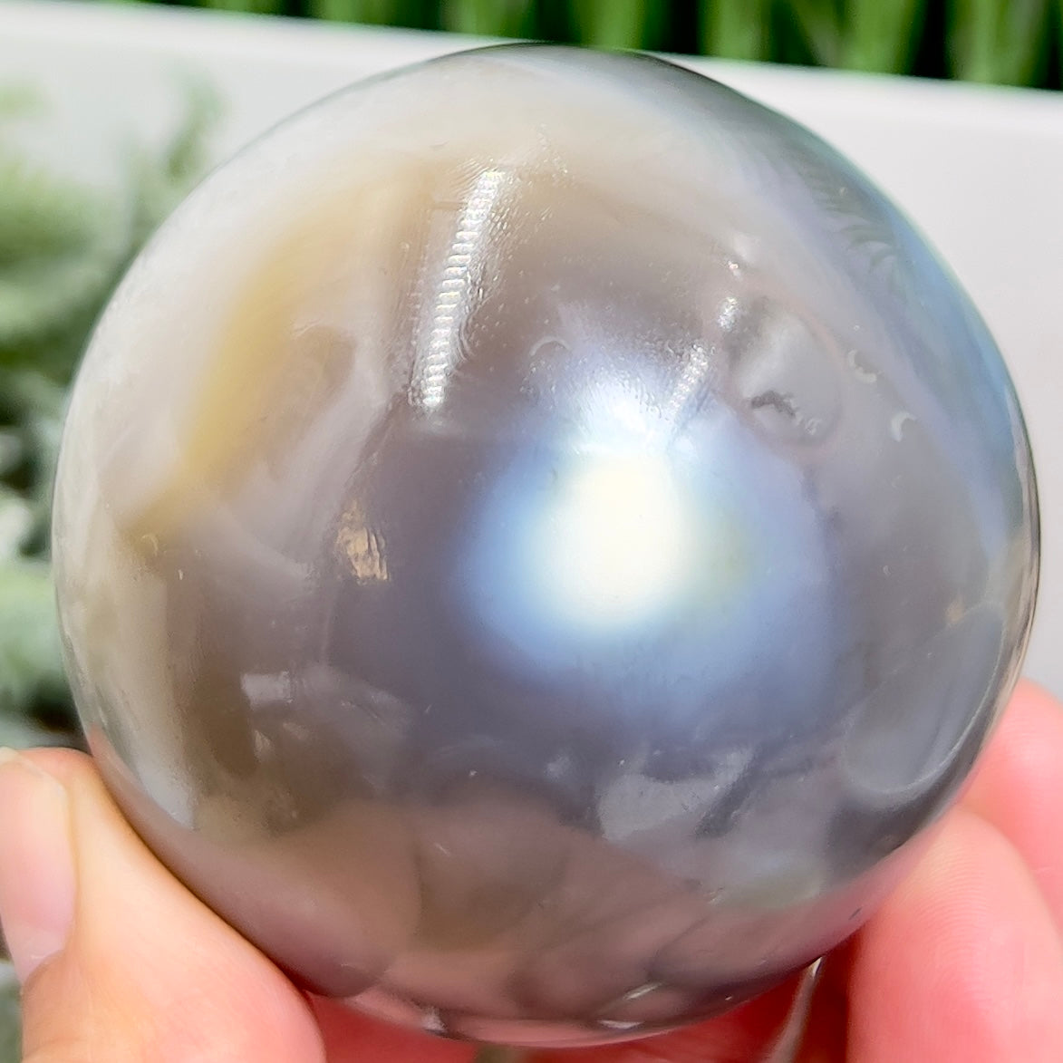 Orca Agate with Quartz Sphere Healing Crystal Ball 340g 63mm