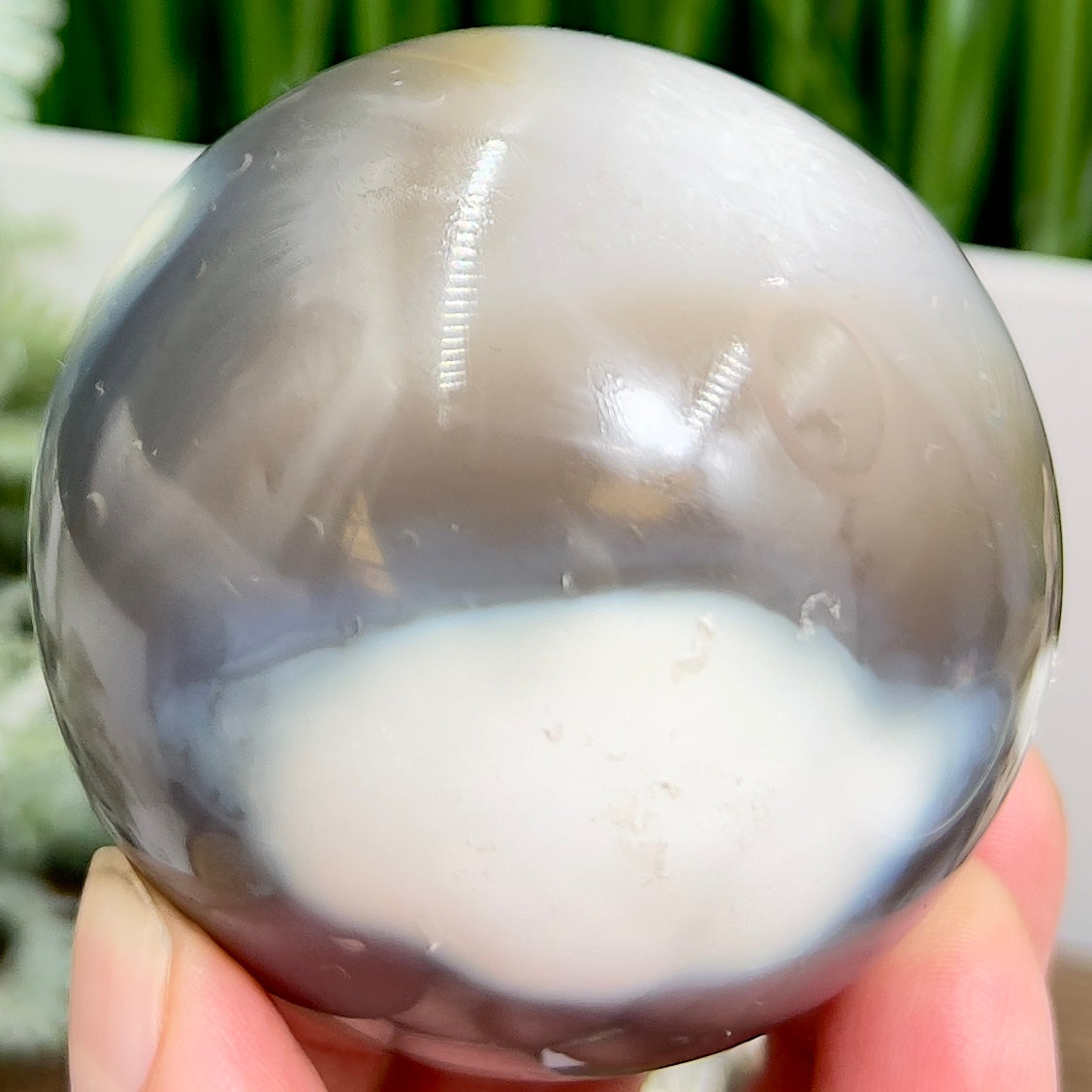 Orca Agate with Quartz Sphere Healing Crystal Ball 340g 63mm