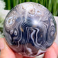 Black Agate Sphere Healing Crystal Ball 372g 66mm