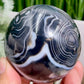 Black Agate Sphere Healing Crystal Ball 372g 66mm