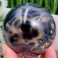 Black Agate Sphere Healing Crystal Ball 444g 69mm