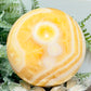 Banded Orange Calcite Sphere Healing Crystal Ball 488g 71mm