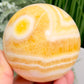 Banded Orange Calcite Sphere Healing Crystal Ball 488g 71mm