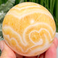 Banded Orange Calcite Sphere Healing Crystal Ball 488g 71mm