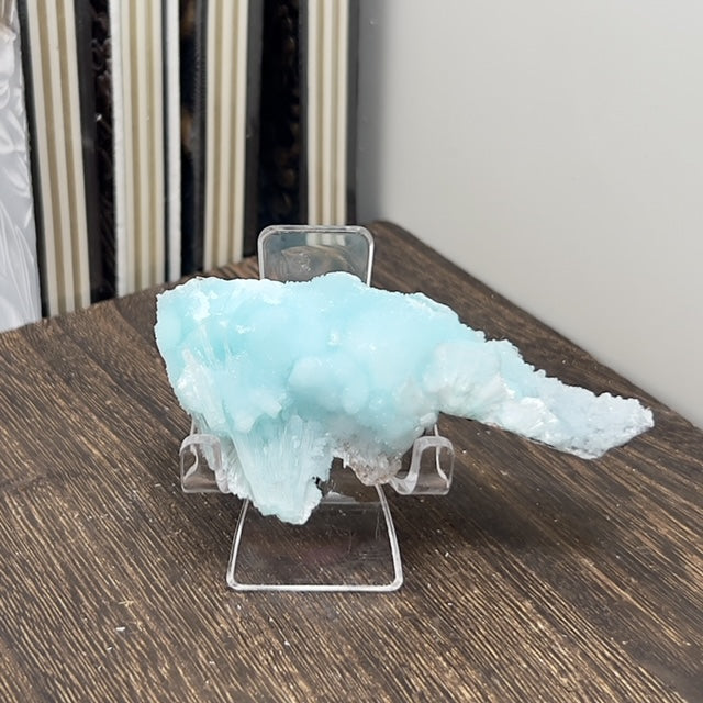 Blue Aragonite High Grade Raw Specimen Natural Crystal With Stand